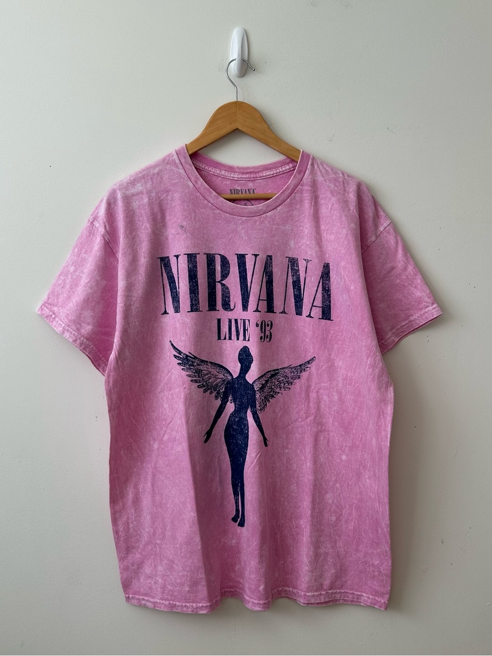 Nirvana In Utero Live '93 Pink T-Shirt, Rock & Pop Music Tee, Size XL